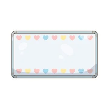 Whiteboard with heart border Stock Illustration