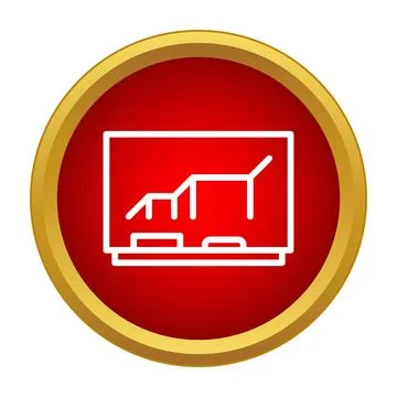 Whiteboard icon displaying chart data and business growth 스톡 일러스트