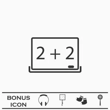 Whiteboard icon flat. Stock Illustration