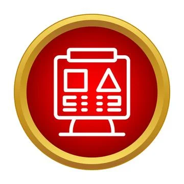 Whiteboard icon presenting educational information and business data Illustrazione stock