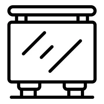 Whiteboard with markers line icon 스톡 일러스트