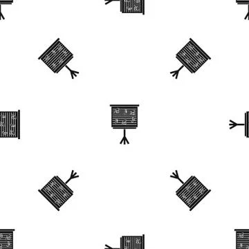 Whiteboard with music notes pattern seamless black 스톡 일러스트