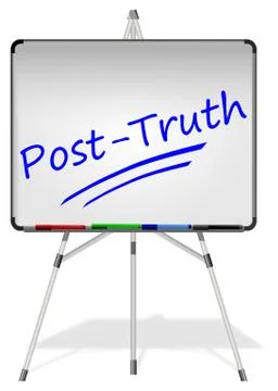 Whiteboard with Post-Truth - 3D illustration Stock Illustration