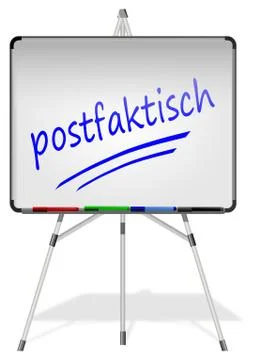 Whiteboard with Post-Truth - in german postfaktisch - 3D illustration Stock Illustration
