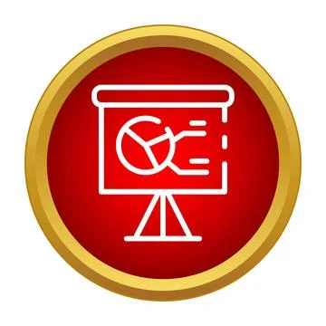 Whiteboard presentation showing business data analytics pie chart Stock Illustration
