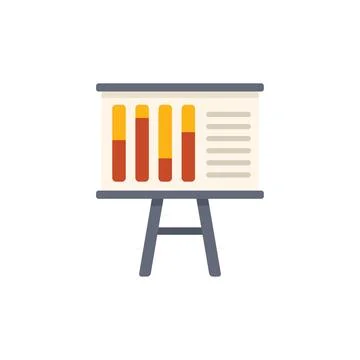 Whiteboard showing bar chart with data analysis results Stock Illustration