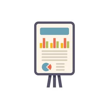 Whiteboard showing statistical business data with charts and graphs イラスト素材
