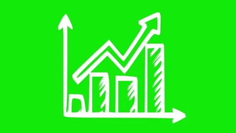 Whiteboard statistical bar chart icon animation Stock Footage 341632543