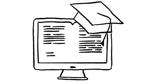 Whiteboard style e-learning icon animation, ideal footage to represent online Video stock 153538905
