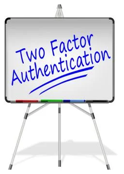 Whiteboard with Two Factor Authentication – illustration Stockillustratie