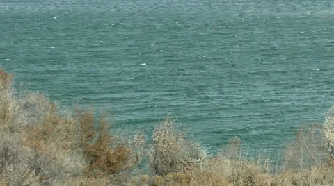 Whitecaps on Lake Stock Footage 54707356