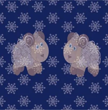 Whitecaps on the snowflakes Stock Illustration