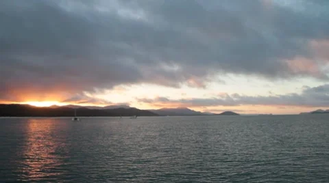 Whitehaven Beach Sunset Stock Footage 8776370