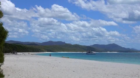 Whitehaven Beach, Tropical Landscape Stock Footage 70796567