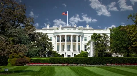 Whitehouse with Clouds in Timelapse Stock Footage 54992331