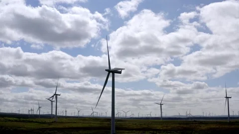 Whitelee Wind Farm Eaglesham Glasgow Stock Footage 247353578