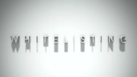 Whitelisting 3D title animation white text on a white background Stock Footage 298897938