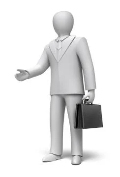 Whiteman give hand for handshake Illustrazione stock