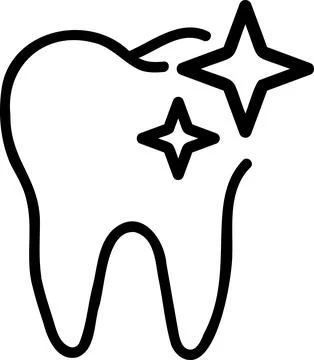 Whitened bright tooth with shiny star sparkles Stock Illustration