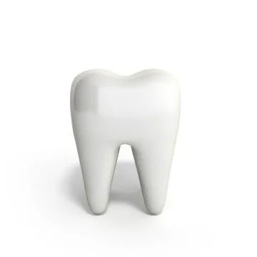 Whitening of human tooth 3d render on white Illustrazione stock