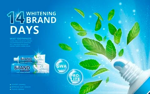 Whitening toothpaste ads Stock Illustration