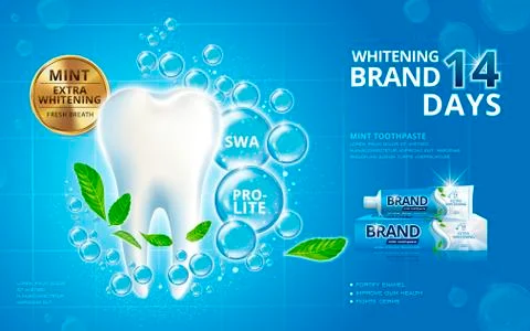 Whitening toothpaste ads Illustrazione stock