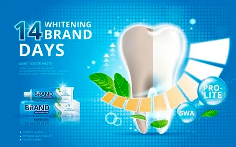 Whitening toothpaste ads Illustrazione stock