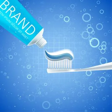 Whitening toothpaste ads Stock Illustration