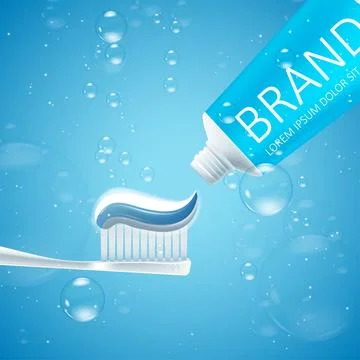 Whitening toothpaste ads Stock Illustration
