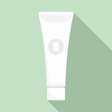 Whitening toothpaste icon, flat style Stock Illustration