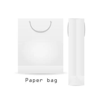 WhitePaper bag with rope Illustrazione stock