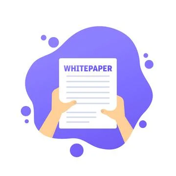 Whitepaper document in hands, vector illustration Stock Illustration