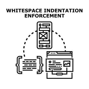 Whitespace indentation enforcement for clean programming code Stock-Illustration