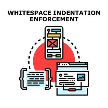 Whitespace indentation enforcement for clean programming code Stock Illustration