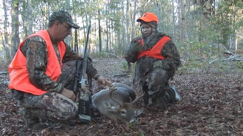 Whitetail Deer Hunters Stock Footage