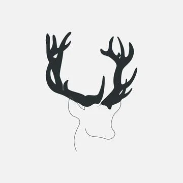 Whitetale deer head Stock Illustration