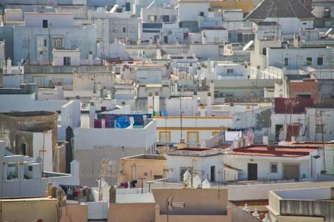Whitewashed Buildings Compressed Together 写真素材