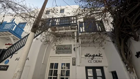 Whitewashed Delights of Mykonos 스톡 동영상 240555595