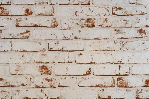 Whitewashed red brick wall. Texture of a brick wall Stock-Fotos
