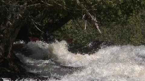 Whitewater Kayak Cascade River Video stock 14072006