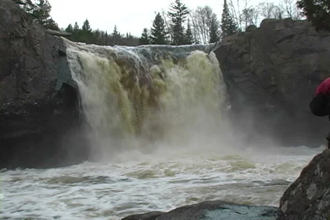 Whitewater Kayaker Over 35'falls Video stock 2201843