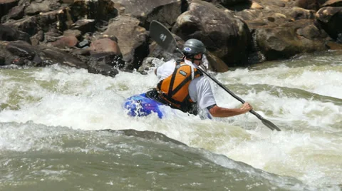 Whitewater Kayaking on the Fast Flowing Ocoee River 12 Stock-Footage 39671575