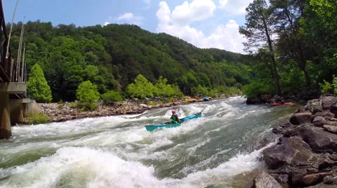 Whitewater kayaking on the Ocoee River in Ducktown Tennessee USA Stock-Footage 47335900