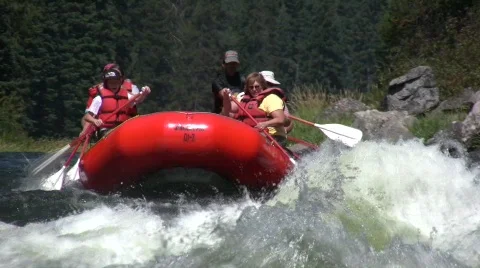 Whitewater Rafting down rapid  Video stock 300634