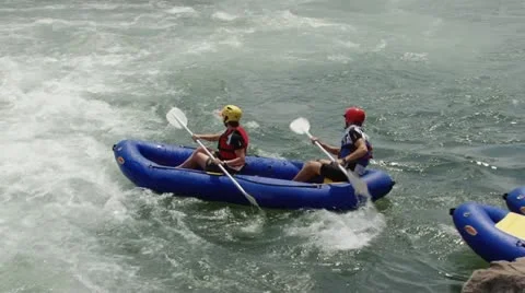 Whitewater rafting in river. Stock Footage 12269671
