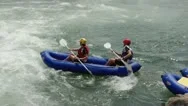 Whitewater Rafting In River. Stock Footage