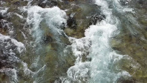 Whitewater rapids on a river stream. Environmental protection and conservation Stock Footage 130029983