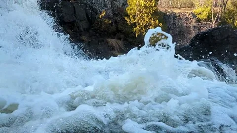 Whitewater rapids slow motion close up Stock Footage 239883217