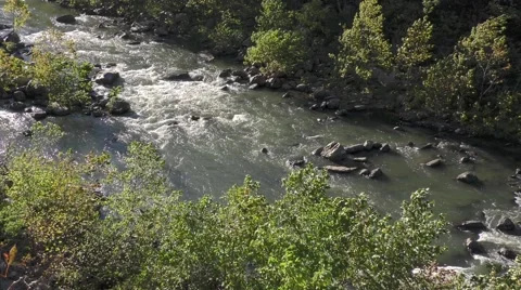 Whitewater River Windy Top view Video stock 68999918