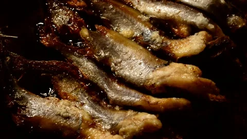Whiting fish are fried Stock Footage 272318652